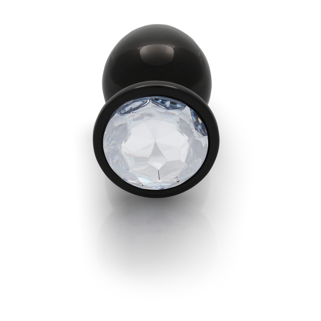 Runder Edelstein-Buttplug 9,3 cm – Stilvoll & sinnlich Gunmetal