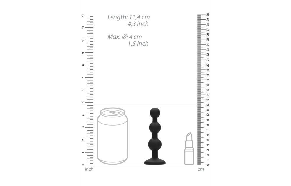 Siliconen Kralen Diamant Buttplug 11,4 cm - Ouch! by Shots