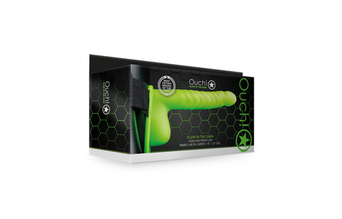 Glow in the Dark Strap-On Hol 9,9cm Groen – Ouch! by Shots