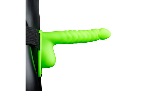 Glow in the Dark Strap-On Hohl 9,9 cm Grün – Ouch! von Shots