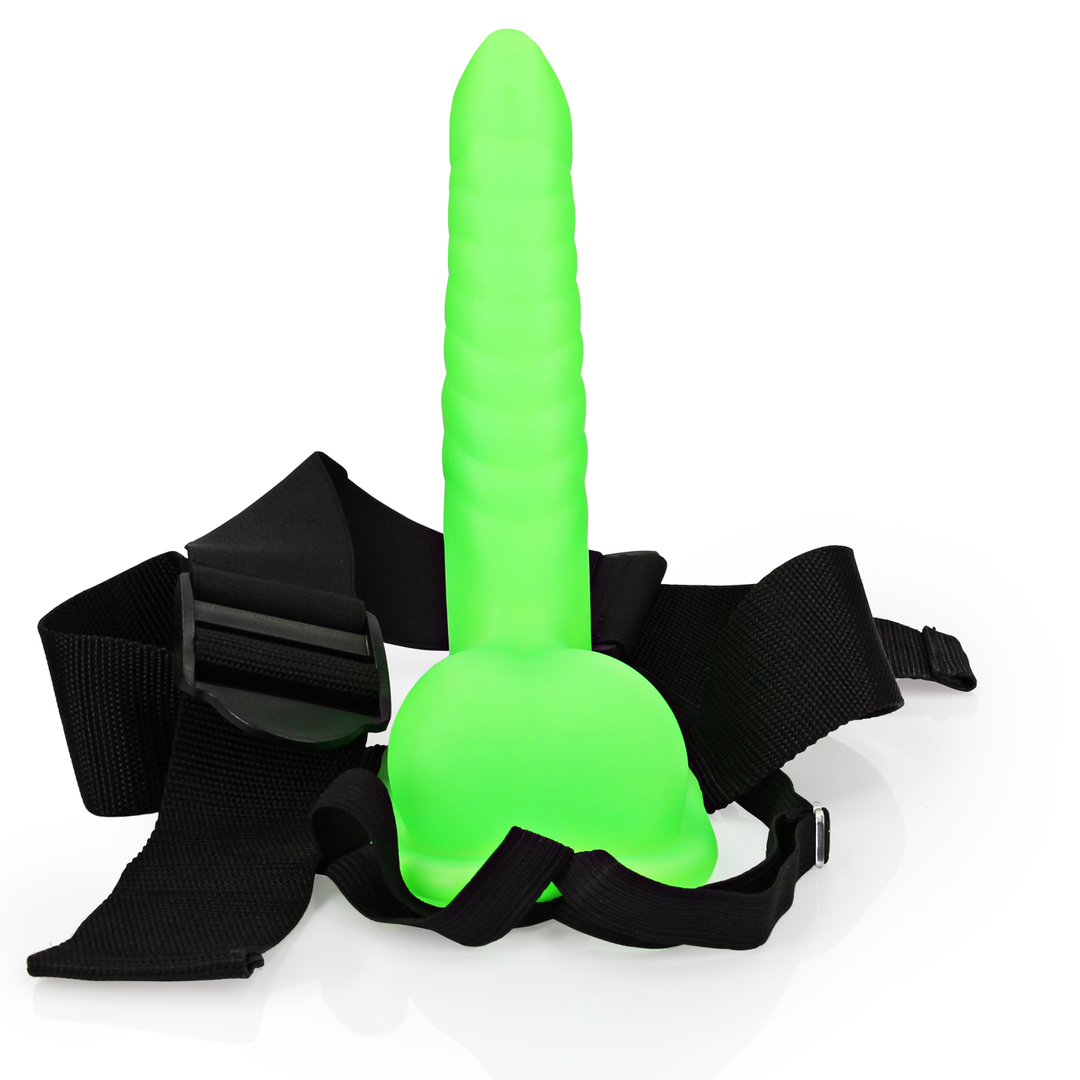 Glow in the Dark Strap-On Hol 9,9cm Groen – Ouch! by Shots