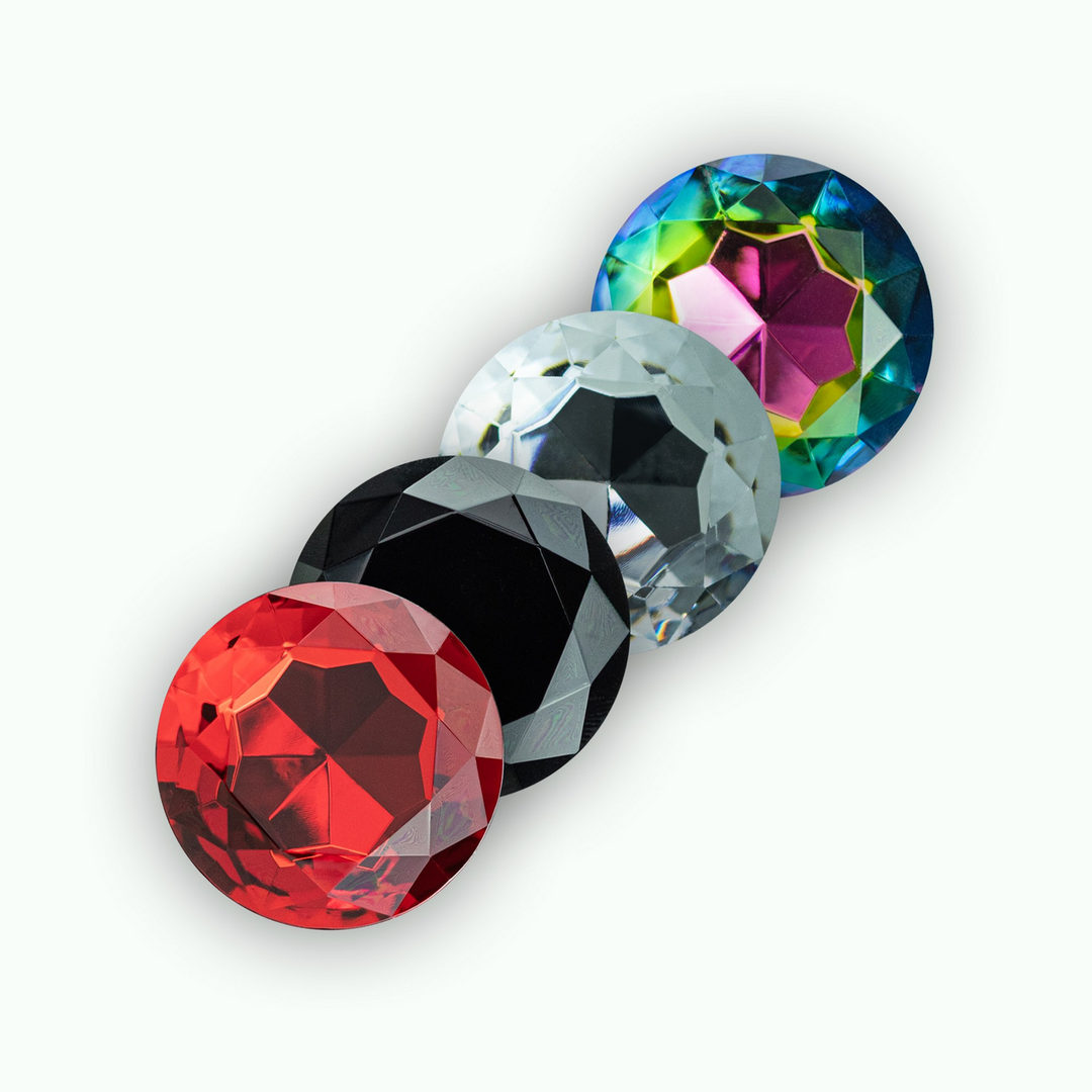 Camileo Anal Plug 8 cm Black - 4 Interchangeable Gemstones
