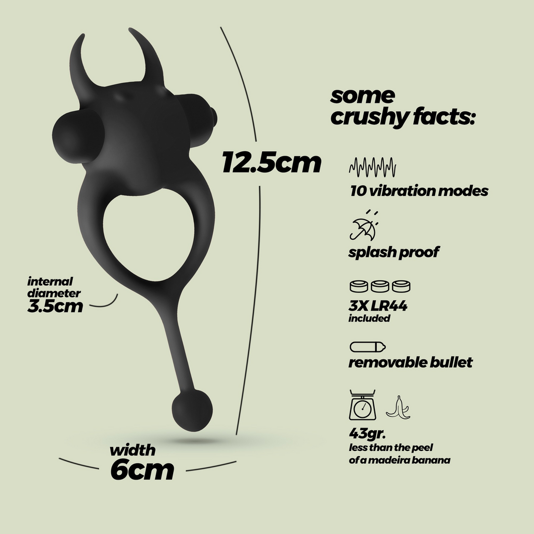 Daemon Vibrerende Cockring Zwart | 10 Vibratiestanden & Comfort