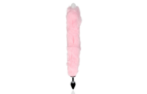 Luminous Fox Tail 8.2 cm with Metal Butt Plug Rosa