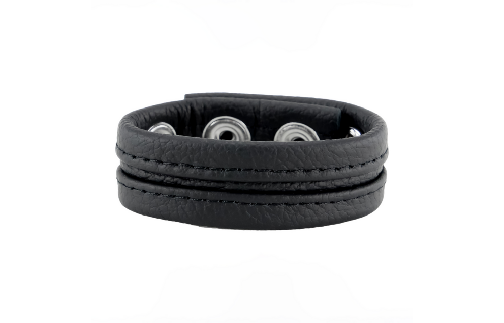 Verstelbare Zwarte Leren Cockring – Comfort & Stevigheid