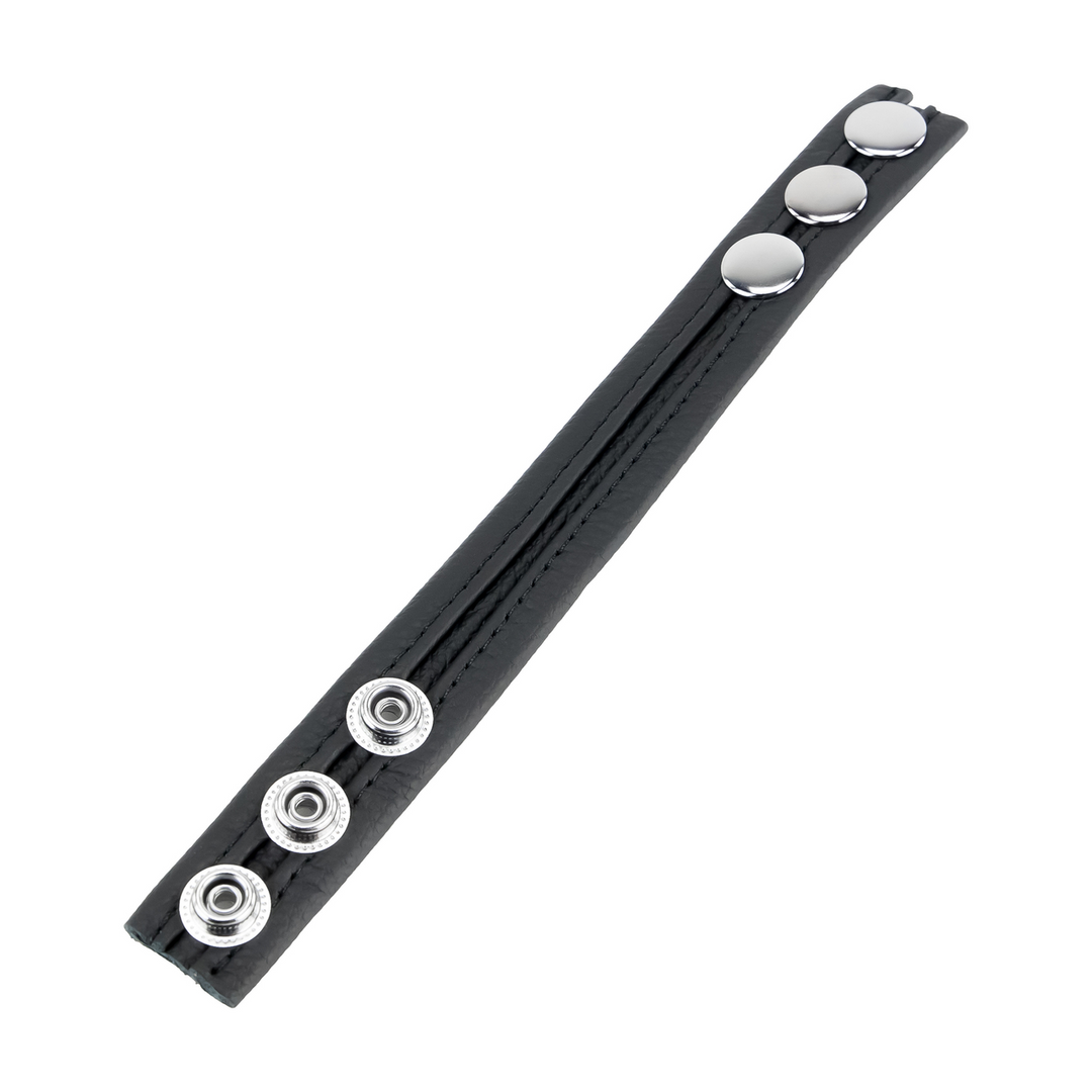 Adjustable Leather Cockring - Black