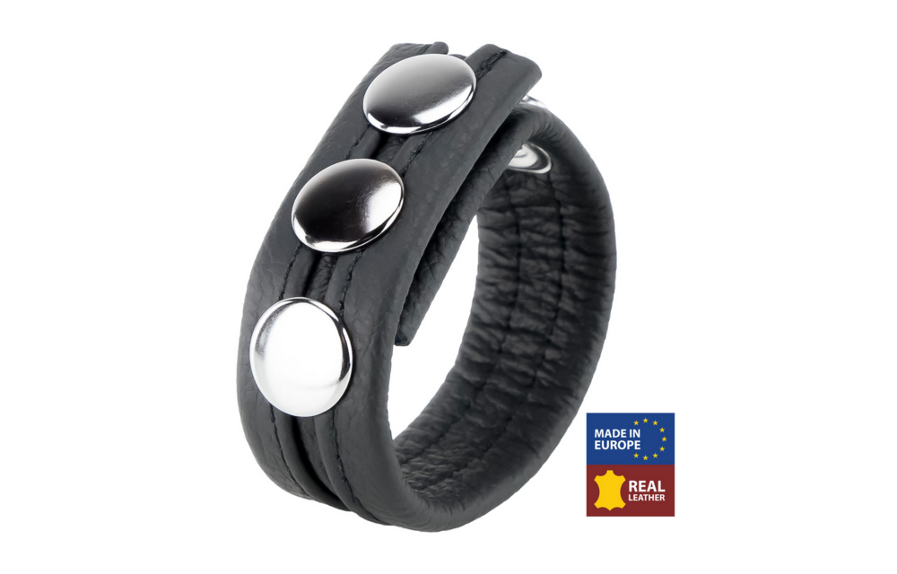 Verstellbarer schwarzer Leder-Cockring – Komfort & Festigkeit