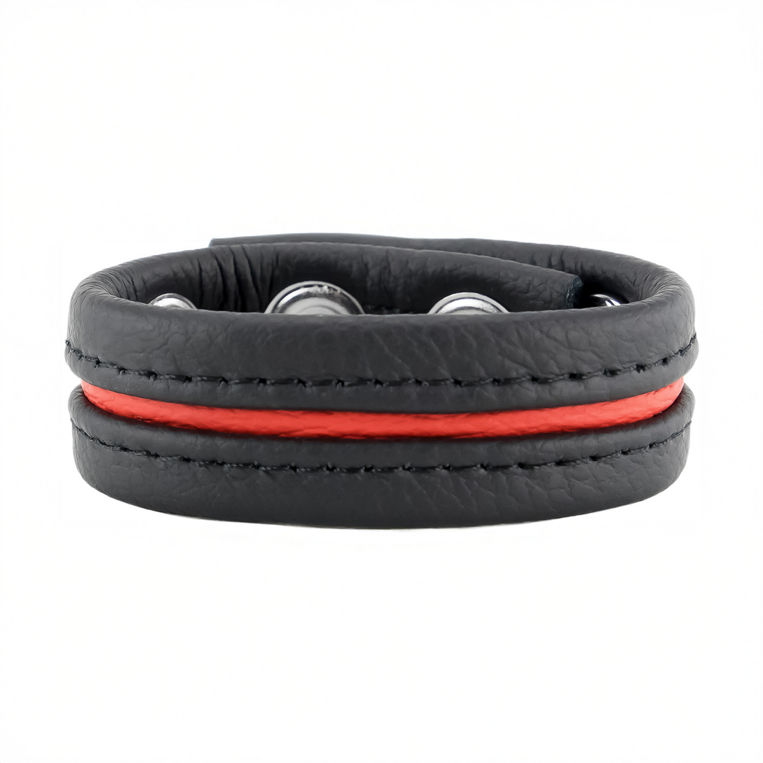 Adjustable Leather Cock Ring Red – Comfort & Durability