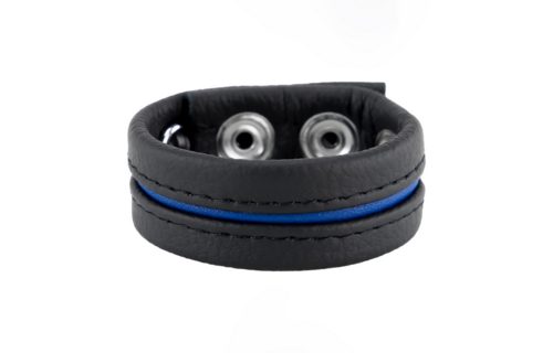 Adjustable Leather Cockring - Blue