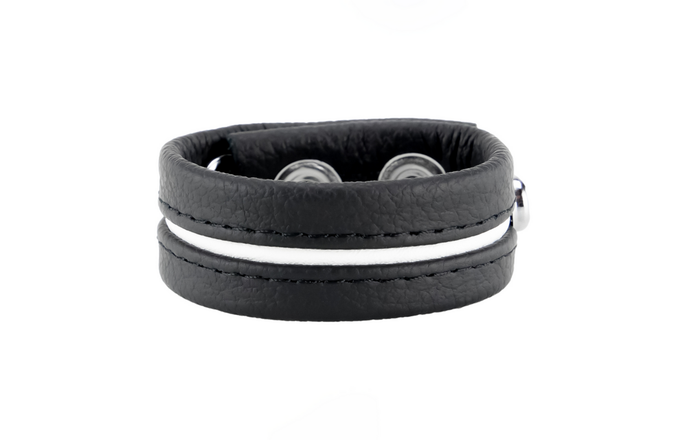 Verstellbarer weißer Leder-Cockring | Komfort & Langlebigkeit