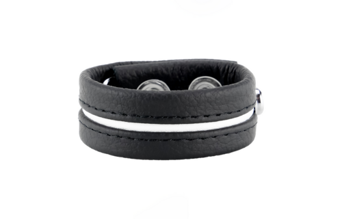 Verstellbarer weißer Leder-Cockring | Komfort & Langlebigkeit