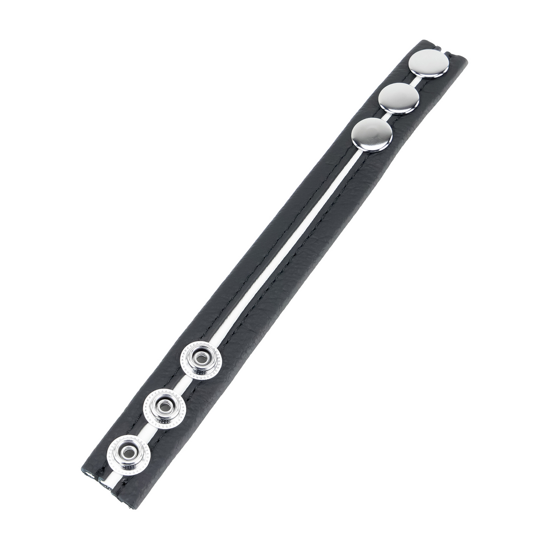 Verstellbarer Leder Cockring - Weiß