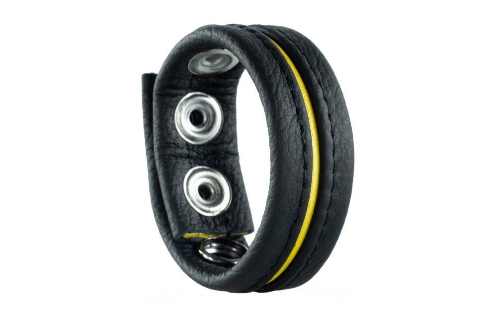 Adjustable Leather Cockring - Yellow