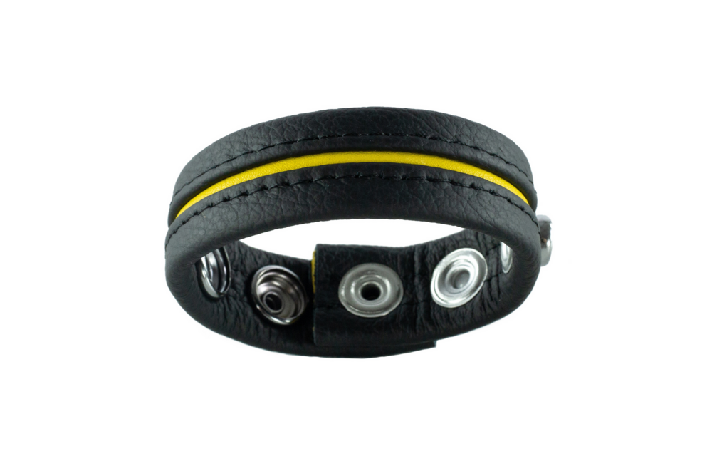 Adjustable Leather Cockring - Yellow