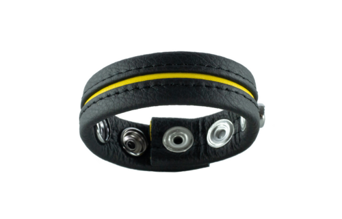 Adjustable Leather Cockring - Yellow