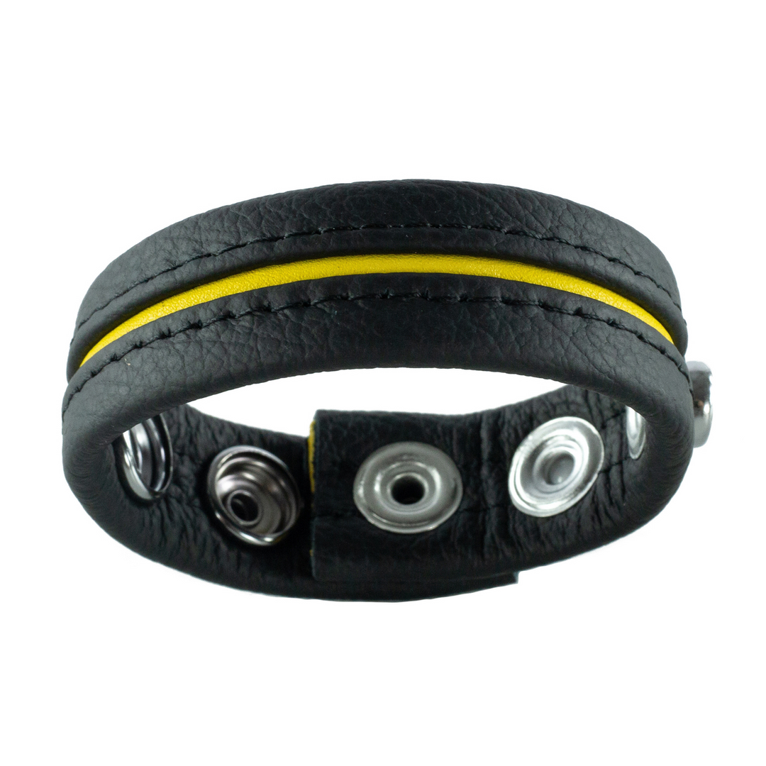 Adjustable Leather Cockring - Yellow