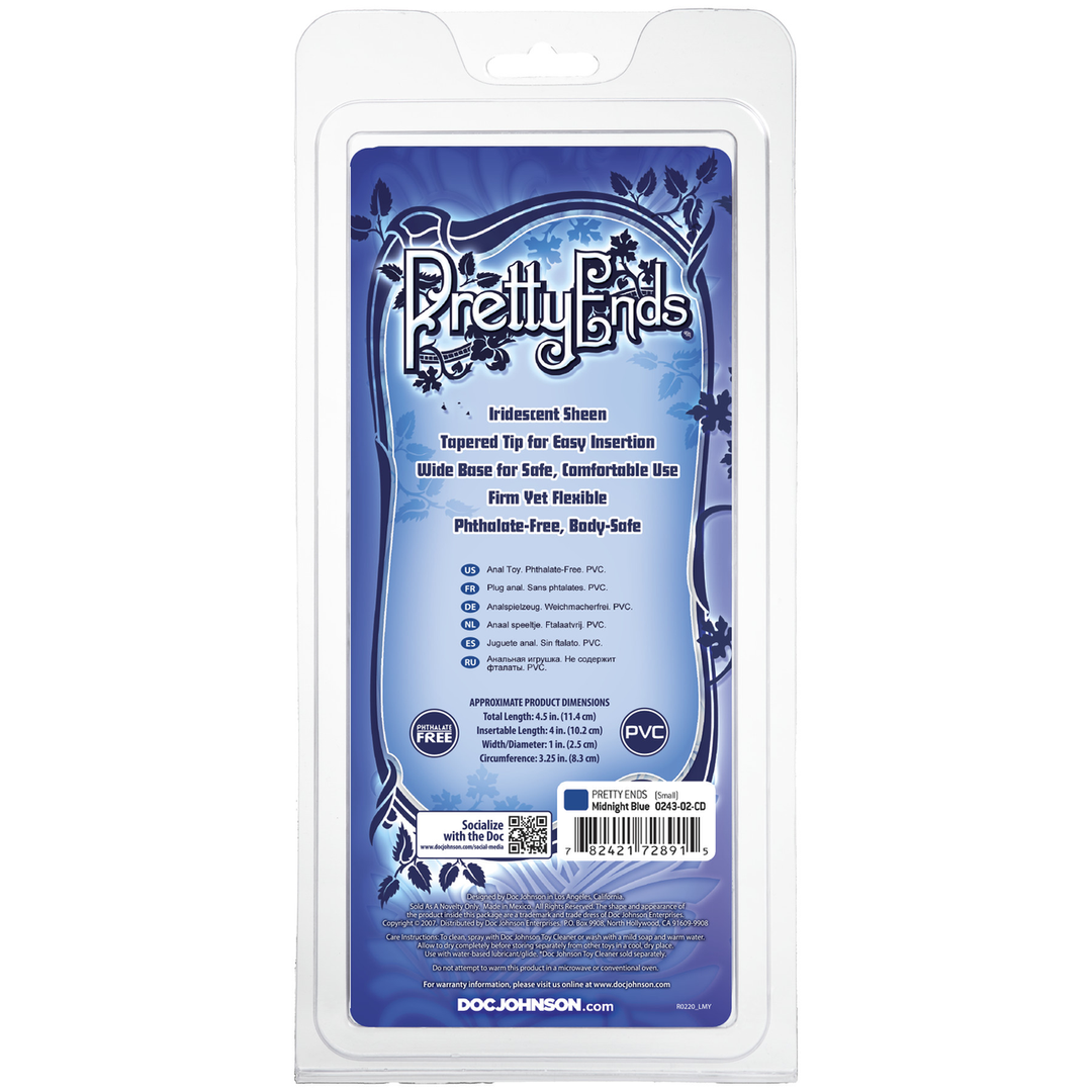 Iridescent Butt Plug Klein 11,2 cm Middernacht Blauw Veilig