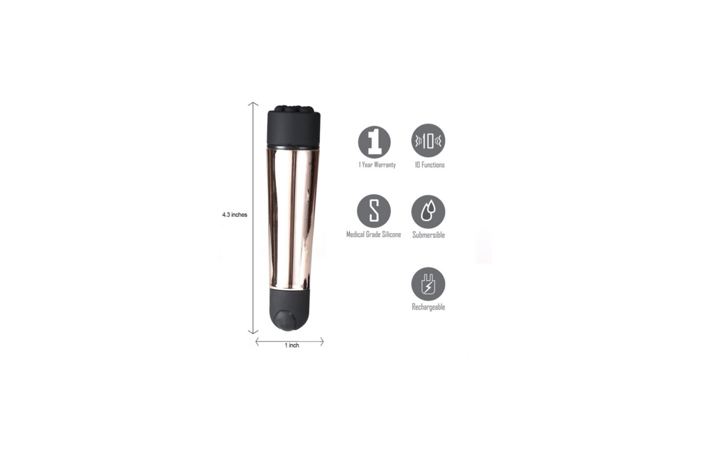 Pocket Plus Rose Gold Rocket Vibrator | Oplaadbaar & Krachtig