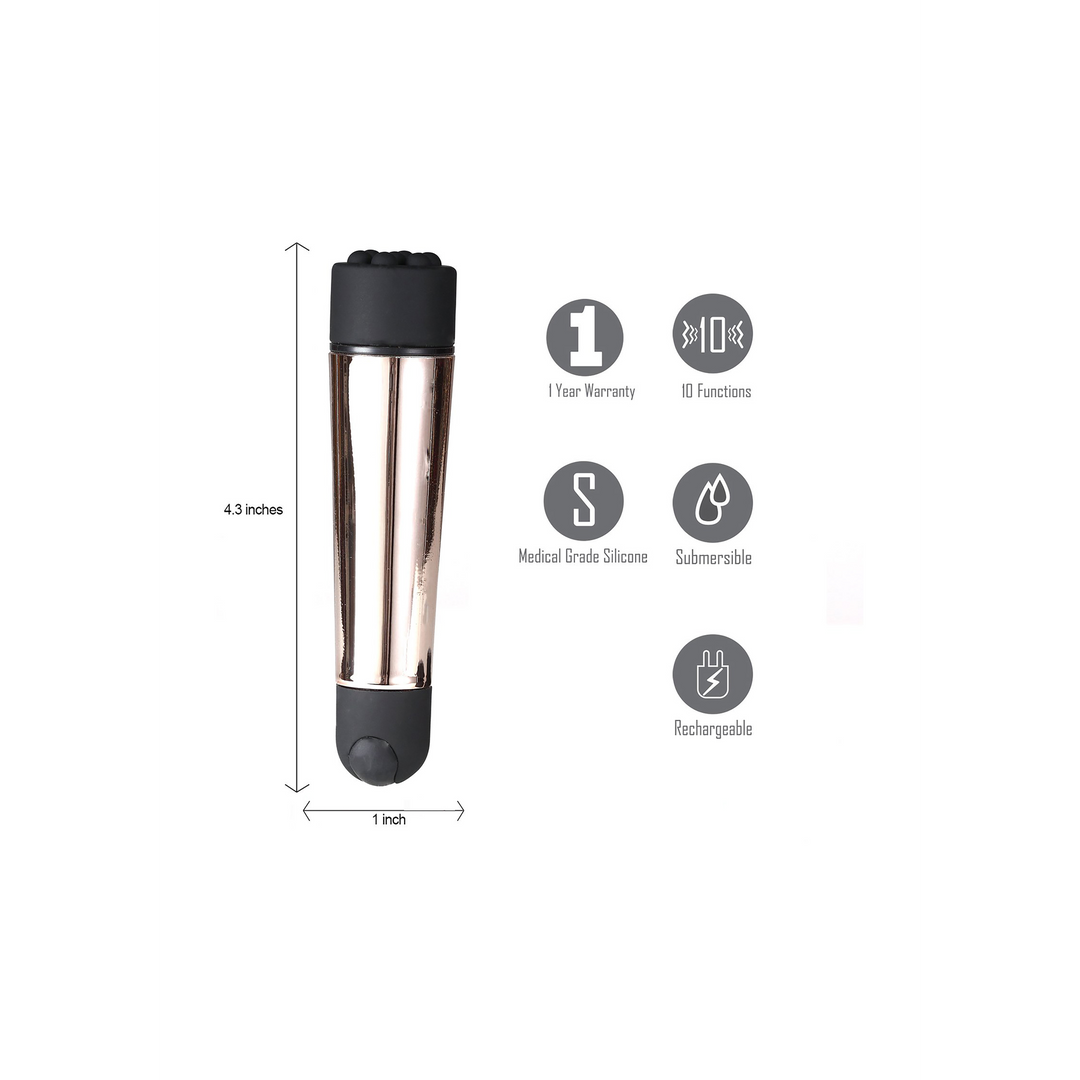 Pocket Plus Rose Gold Rocket Vibrator | Rechargeable & Powerful