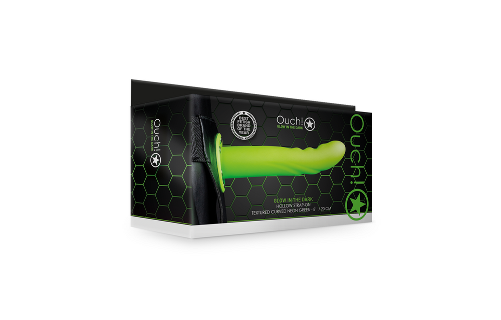 Glow in the Dark Strap-On Neon Green 15.2 cm – Ouch! by Shots
