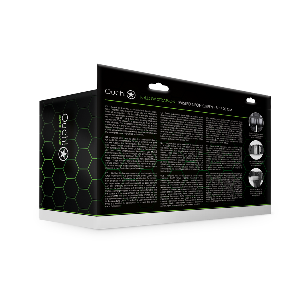 Glow in the Dark Strap-On Neongrün 15,2 cm – Ouch! by Shots