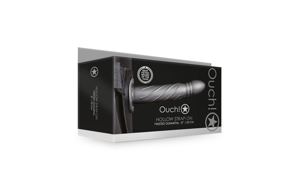 Gedraaide Holle Strap-On 15,2 cm Gunmetal - Comfort & Stijl