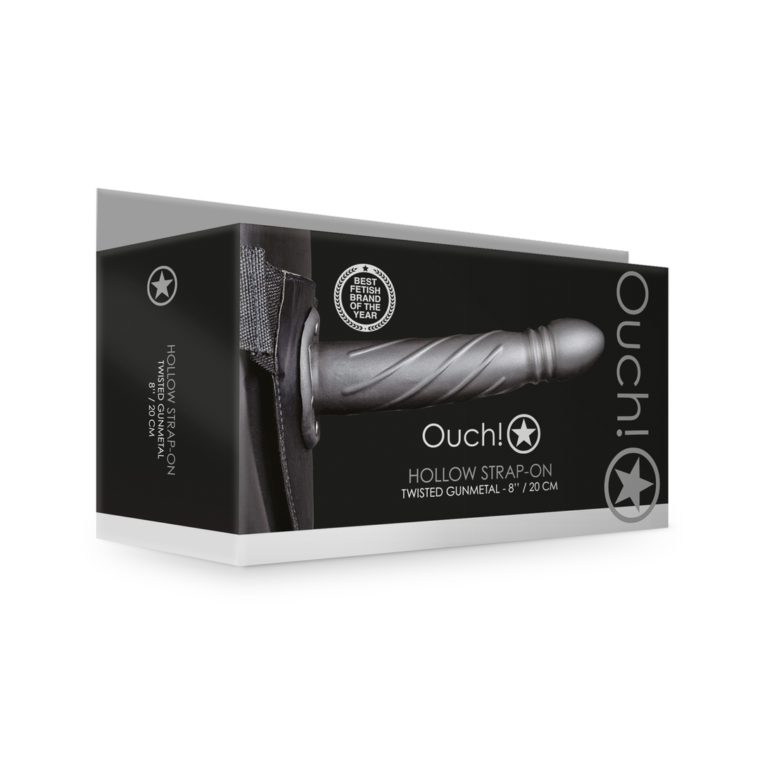 Gedraaide Holle Strap-On 15,2 cm Gunmetal - Comfort & Stijl