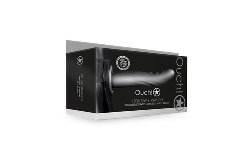 Gestructureerde Gebogen Holle Strap-On 15,2 cm – Gunmetal