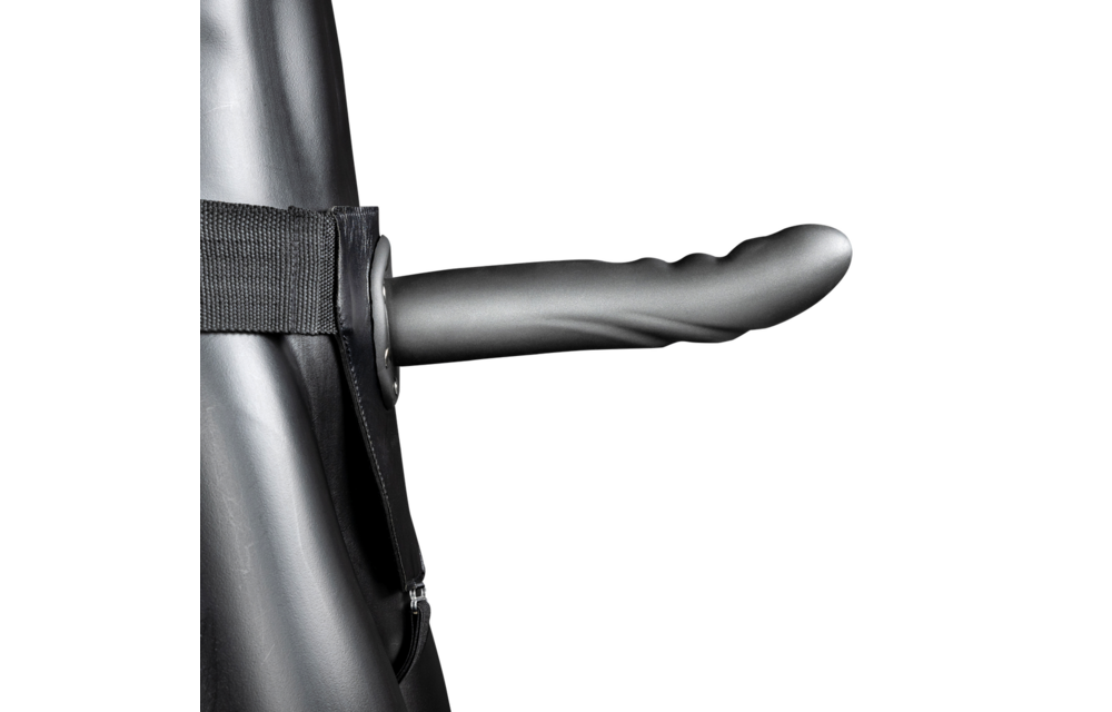 Texturiertes Kurven Hohl Strap-On - 8 / 20 cm - Gunmetal