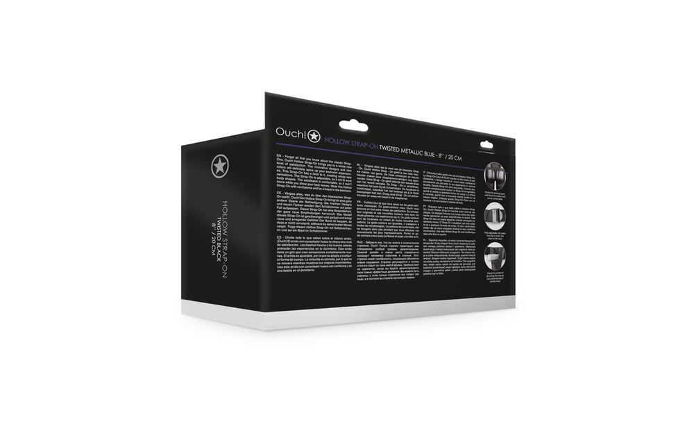 Gestructureerde Gebogen Holle Strap-On 15,2 cm - Metallic Blauw