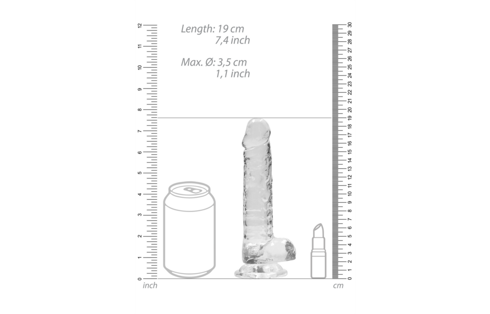 Realistischer Dildo mit Balls - 7 / 18 cm
