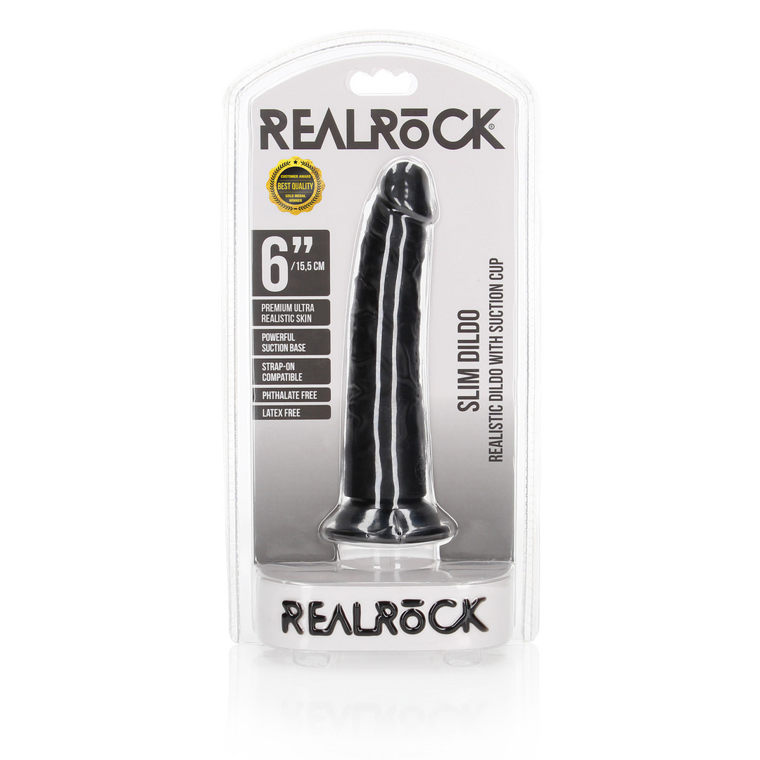 Slim realistischer Dildo mit Saugnapf - 6 / 15,5 cm