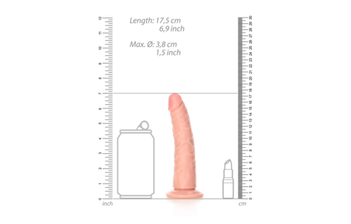 Schlanker realistischer Dildo mit Saugnapf - 6 / 15,5 cm