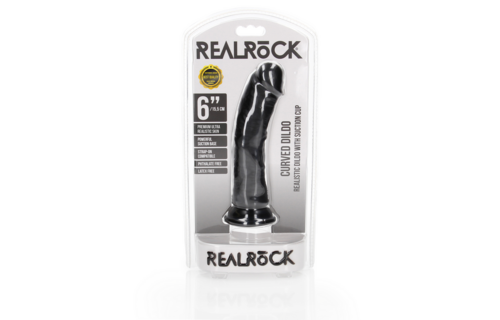 Gebogen Realistische Dildo 9,2 cm met Zuignap – RealRock