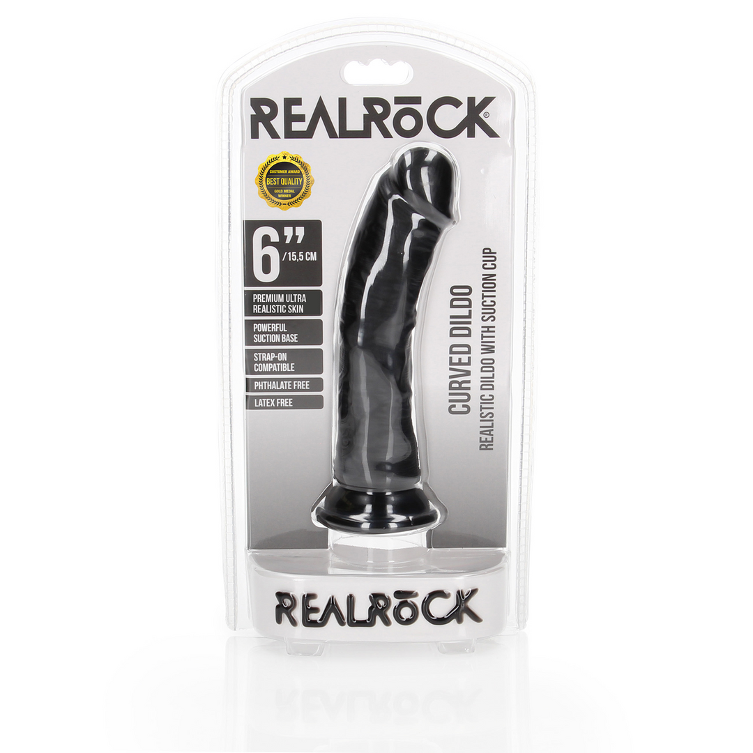 Curved Realistic Dildo 9.2 cm with Suction Cup – RealRock