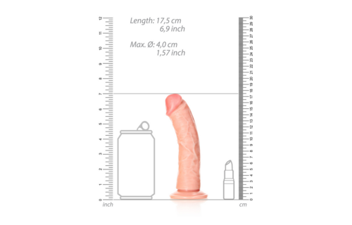 Gebogen Realistische Dildo met Zuigcup - 6 / 15,5 cm