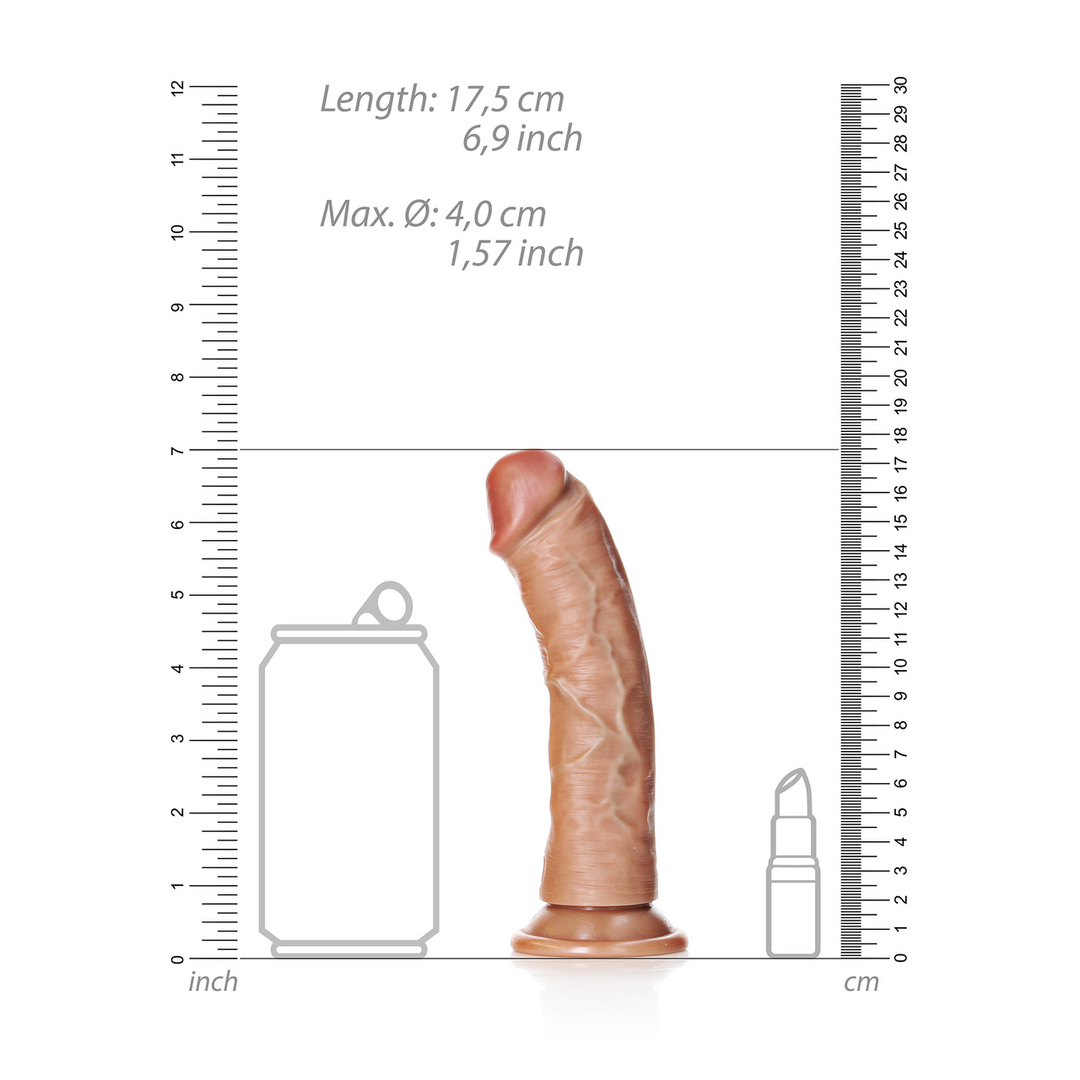 Gebogener realistischer Dildo mit Saugnapf 9,2 cm – RealRock