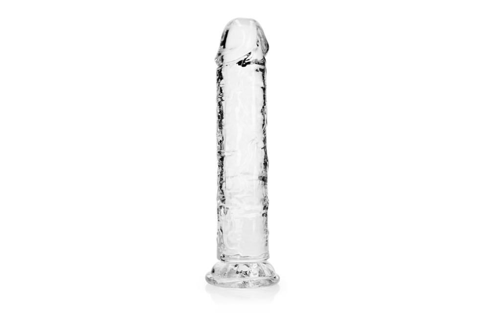 Gerader realistischer Dildo 20 cm mit Saugnapf – transparent