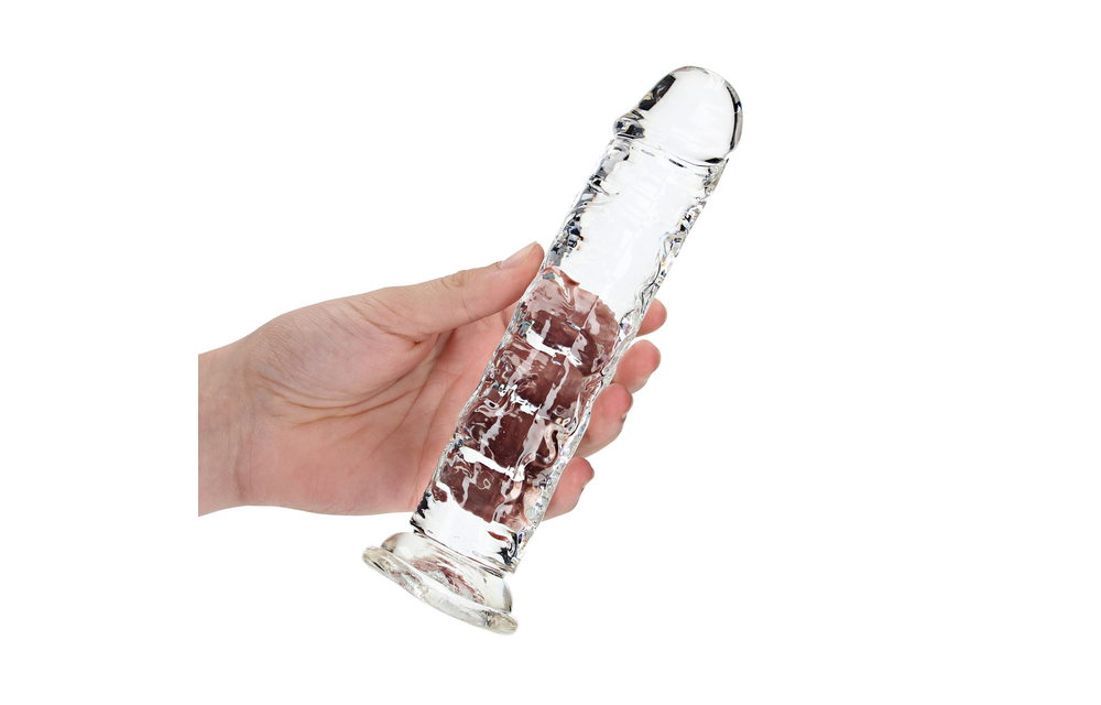 Gerader realistischer Dildo 20 cm mit Saugnapf – transparent