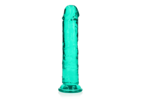 Gerader realistischer Dildo 20 cm mit Saugnapf Türkis