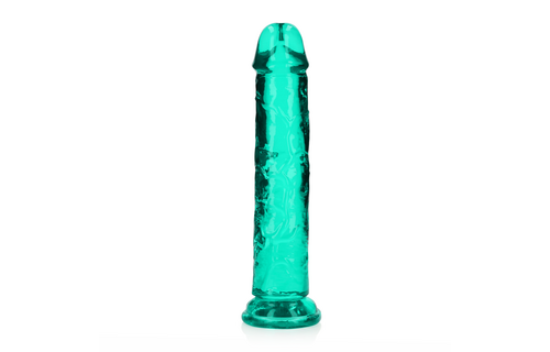 Gerader realistischer Dildo 20 cm mit Saugnapf Türkis