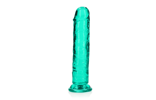 Straight Realistic Dildo 20 cm with Suction Cup Turquoise