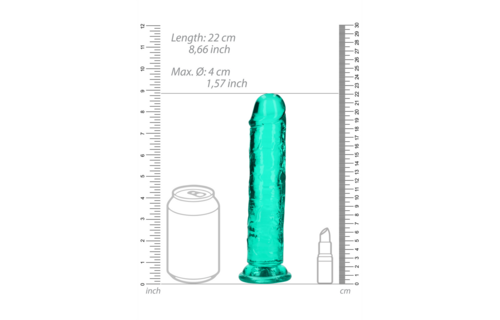 Rechtdoorrijgende Realistische Dildo 20 cm met Zuignap Turkoois