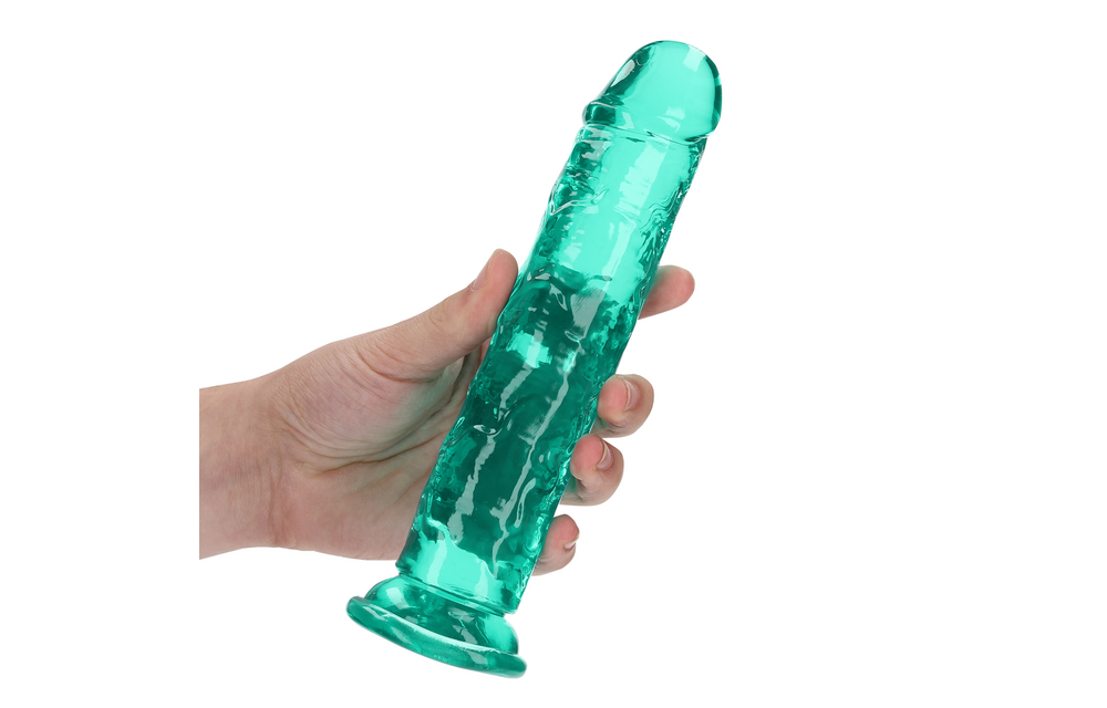 Gerader realistischer Dildo 20 cm mit Saugnapf Türkis