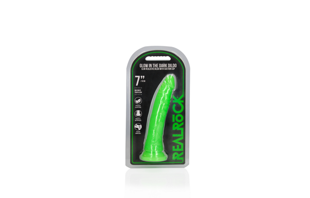Slim Realistic Dildo 18 cm Glow in the Dark Suction Cup