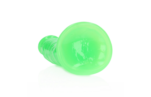 Schlanker realistischer Dildo 18 cm Glow in the Dark Saugnapf