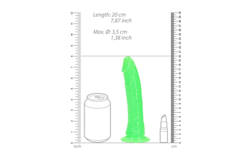 Slim Realistic Dildo 18 cm Glow in the Dark Suction Cup
