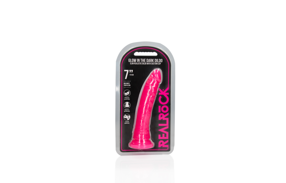 Slim Realistic Dildo With Suction Cup 6 cm – Glow in the Dark