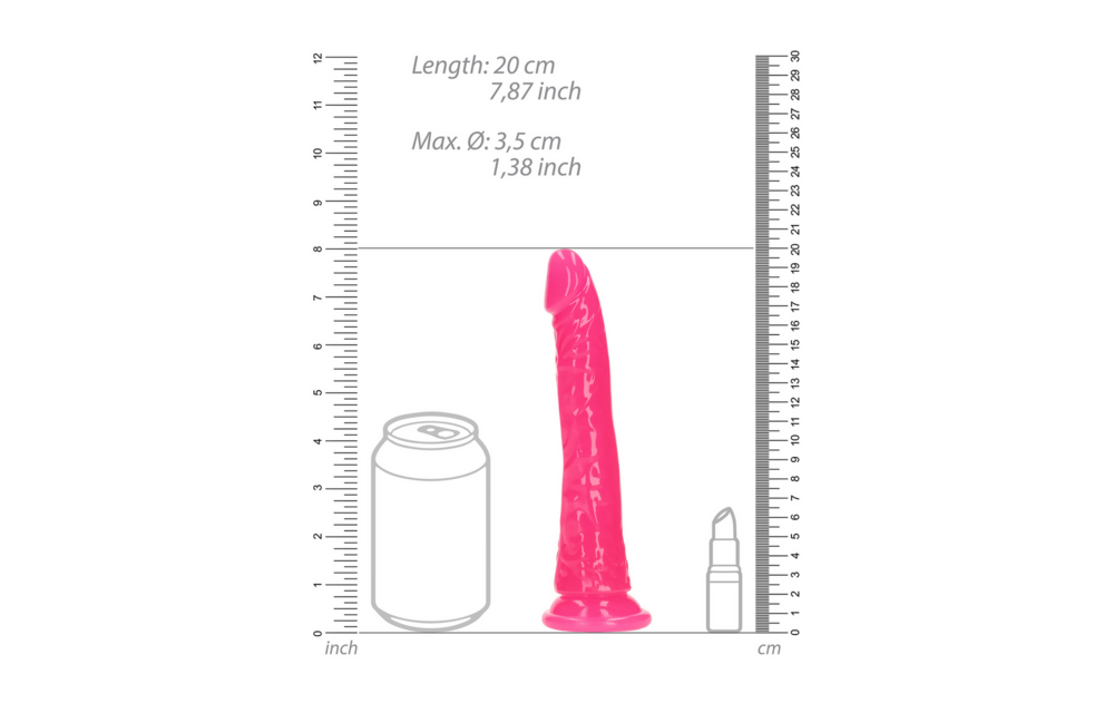 Slanke Realistische Dildo Met Zuignap 6 cm – Glow in Dark