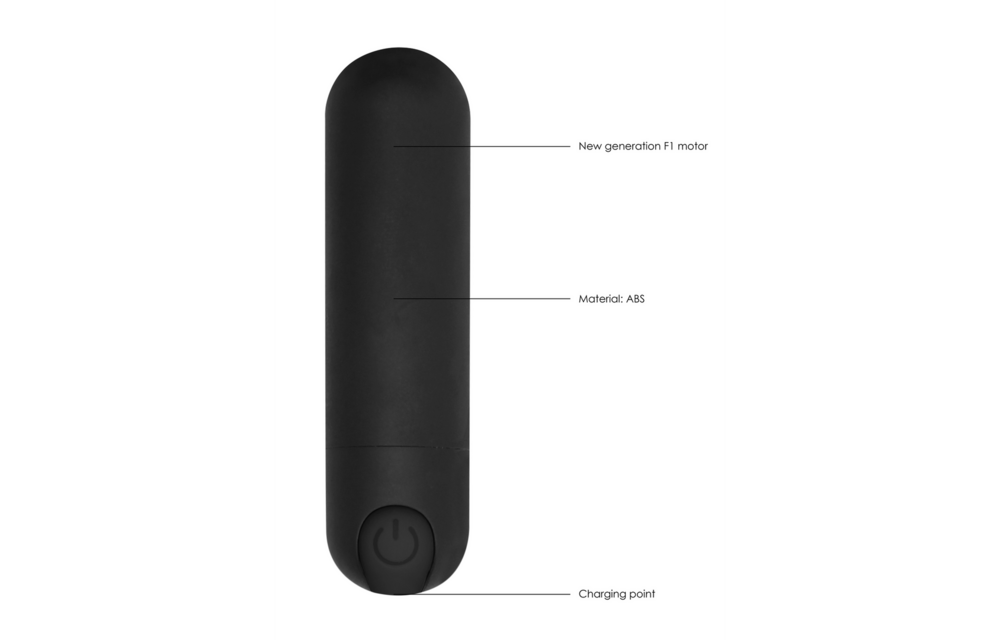 10-stufiger wiederaufladbarer Bullet Vibrator in Schwarz – Kompaktes & kraftvolles Vergnügen